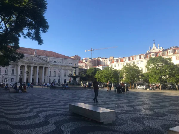 Praça Rossio Lisboa Portugal — Fotografia de Stock