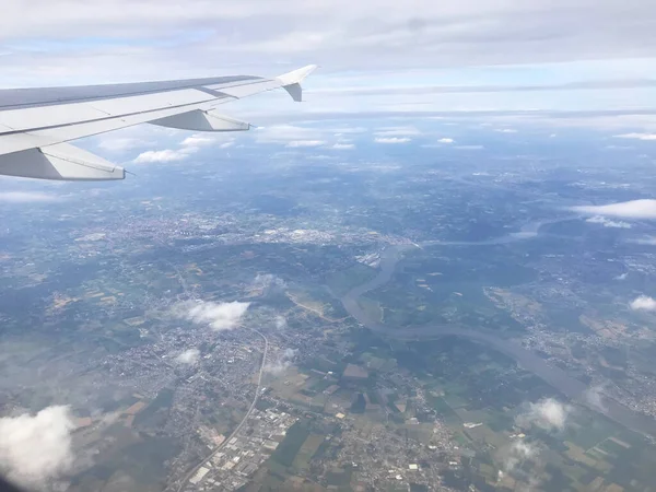Vista Aérea Londres Inglaterra Reino Unido Partir Avião — Fotografia de Stock