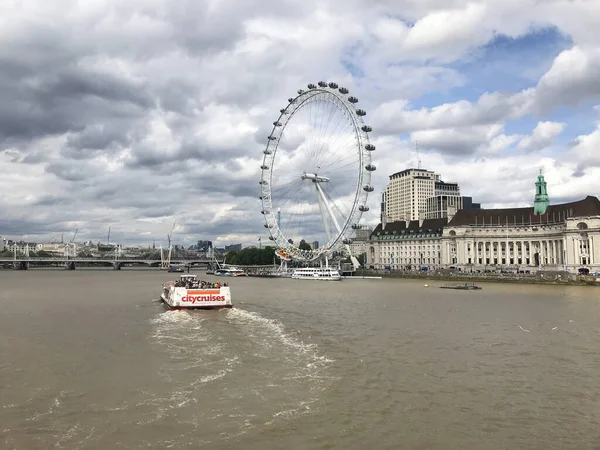 London Eye Реки Тамс Лондоне Англия Великобритания — стоковое фото