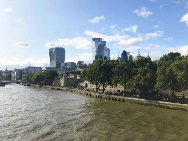 Ngiltere Londra Şehri Ufuk Çizgisi Thames Nehri — Stok fotoğraf