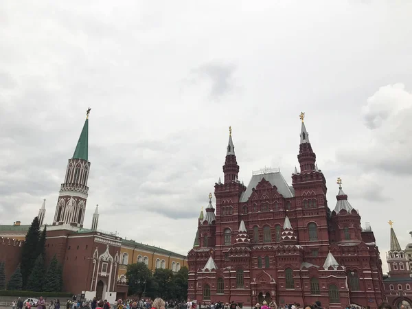 National Historical Museum Tower Red Square Russia — 스톡 사진
