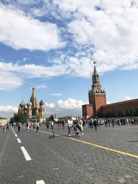 Cathedral Basil Kremlin Tower Red Square Moscow Russia — Stock Photo, Image