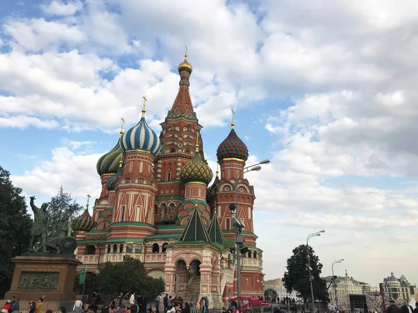 圣巴西尔主教座堂 俄罗斯莫斯科红场的标志性教堂 — 图库照片