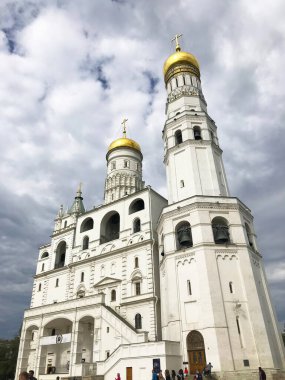 Moskova, Rusya 'daki Kremlin Sarayı' ndaki Ortodoks katedralleri