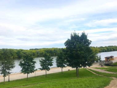 view of grassland in Kolomenskoye park in Moscow, Russia
