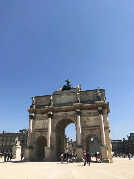 프랑스 파리의 카르루 광장에 개선문 Arc Triomphe Carrousel — 스톡 사진
