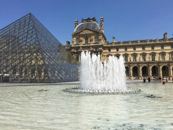 Muzeum Louvre Palace Poblíž Pyramidy Paříži Francie — Stock fotografie