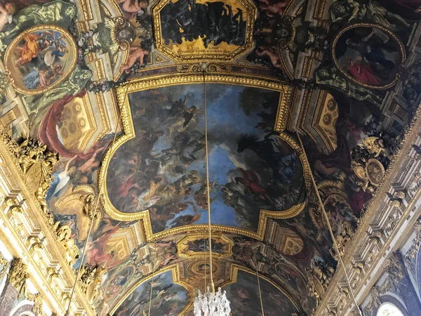 Galerie Des Glaces Dans Château Versailles France — Photo