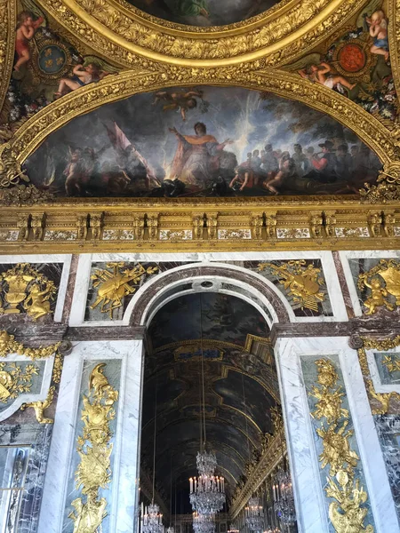 Salão Dos Espelhos Palácio Versalhes França — Fotografia de Stock