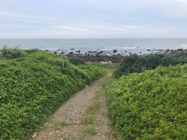 Denize yakın Shimen Bölgesi 'nin doğa manzarası, New Taipei City, Tayvan