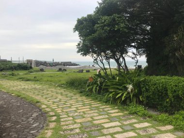 Denize yakın Shimen Bölgesi 'nin doğa manzarası, New Taipei City, Tayvan