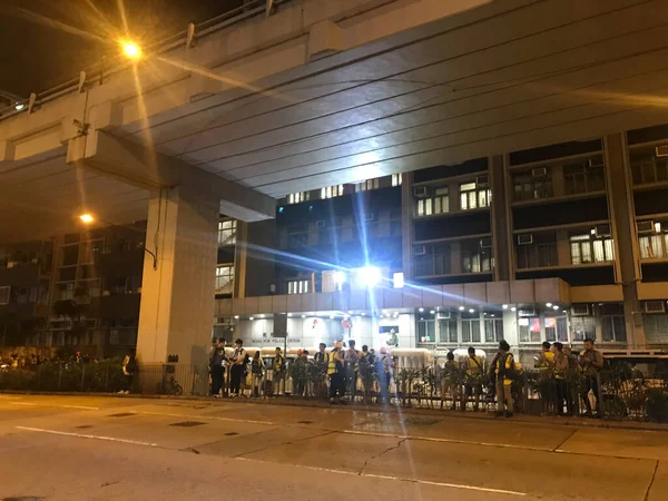 Mong Kok Hong Kong 2019 Manifestantes Han Reunido Frente Estación — Foto de Stock