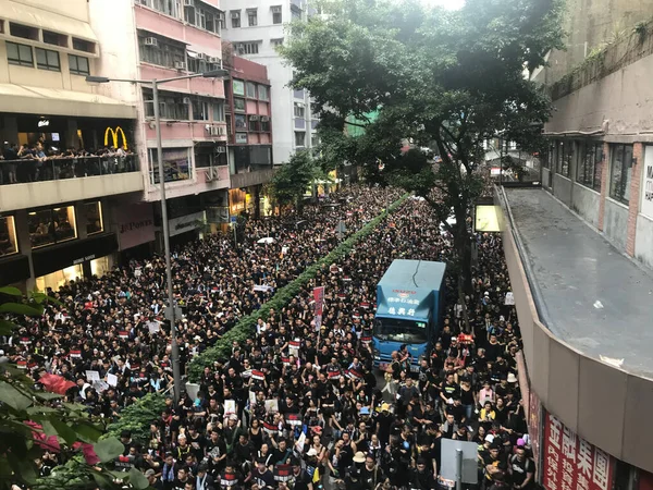 Causeway Bay Hong Kong 2019 Dos Millones Manifestantes Calle Hong — Foto de Stock