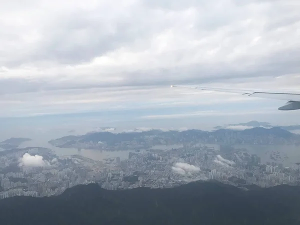 Hong Kong Vue Aérienne Depuis Fenêtre Avion — Photo