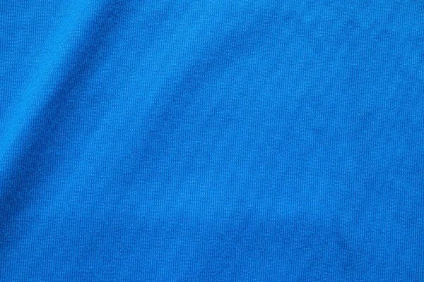 Niebieski Piłka Nożna Koszulka Odzież Tkanina Tekstury Sportowe Zużycie Tło — Zdjęcie stockowe