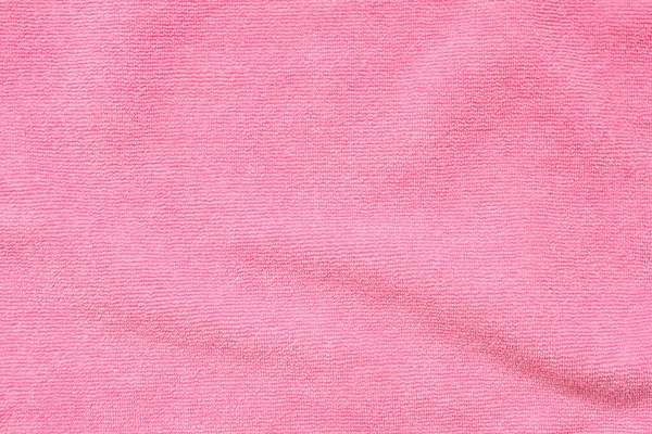 Roze Handdoek Weefsel Textuur Oppervlak Close Achtergrond — Stockfoto