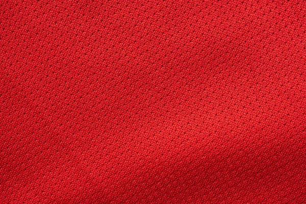 Red Sports Clothing Fabric Football Jersey Texture Close — Stock Photo, Image