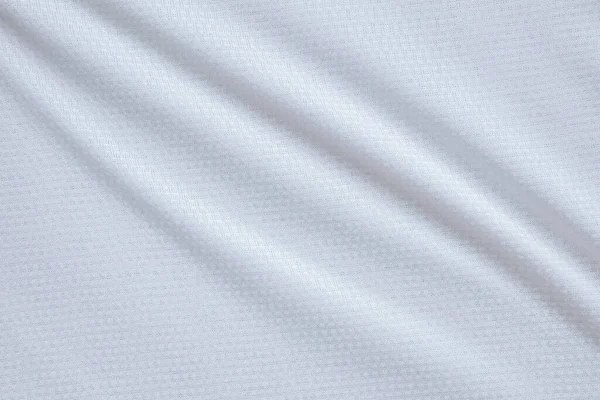Άσπρα Αθλητικά Ρούχα Ύφασμα Ποδόσφαιρο Πουκάμισο Φανέλα Υφή Φόντο — Φωτογραφία Αρχείου
