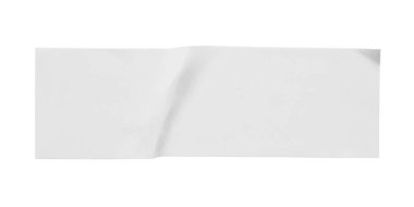Beyaz arkaplanda boş beyaz kağıt etiketi izole