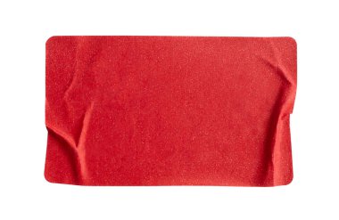 Kırmızı kağıt etiketi beyaz arkaplanda izole edildi