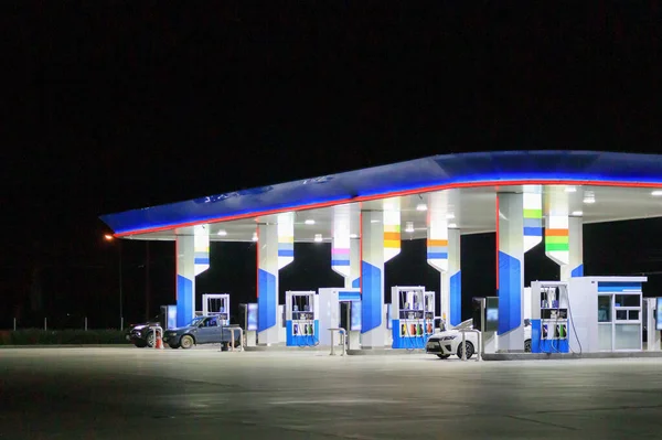 Gasolinera Por Noche —  Fotos de Stock