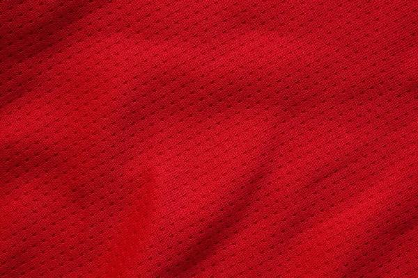 Red Sports Clothing Fabric Football Shirt Jersey Texture Close — Stock Photo, Image