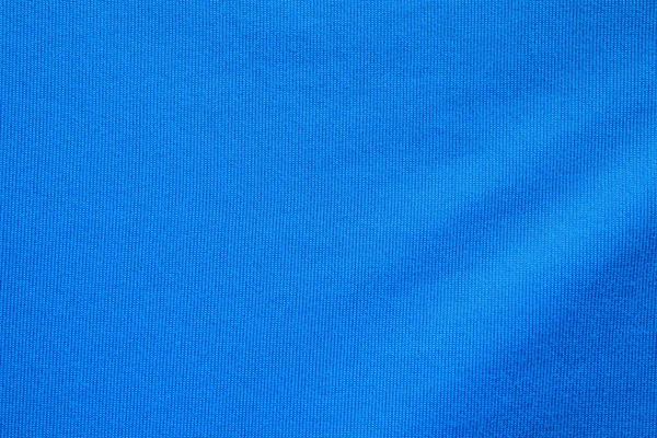 蓝色足球球衣面料质感运动服背景 — 图库照片