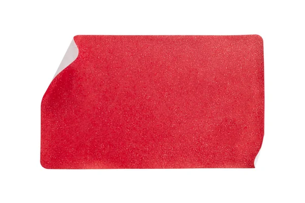 Kırmızı Kağıt Etiketi Beyaz Arkaplanda Izole Edildi — Stok fotoğraf