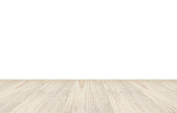 空木桌顶部隔离在白色背景上 用于产品展示蒙太奇 — 图库照片