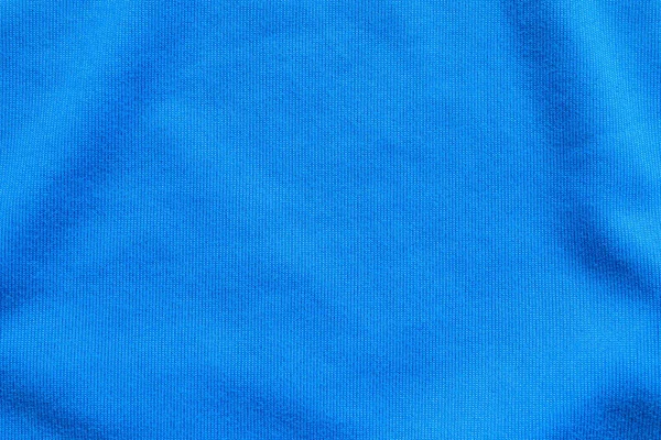 Blue Football Jersey Clothing Fabric Texture Sports Wear Background — Stok Foto
