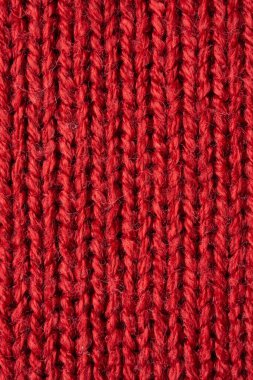 Kırmızı örülmüş yün dokusu arkaplanı