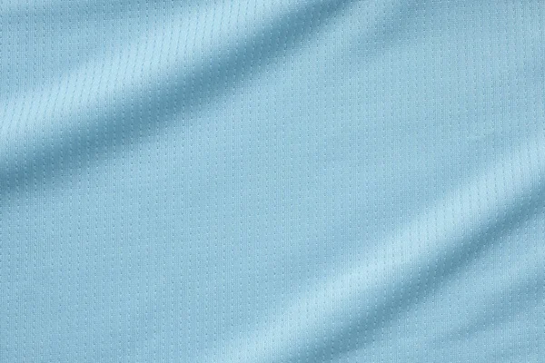 Niebieski Piłka Nożna Koszulka Odzież Tkanina Tekstury Sportowe Zużycie Tło — Zdjęcie stockowe