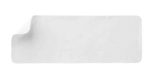 Etiqueta Adesiva Papel Branco Branco Isolada Fundo Branco — Fotografia de Stock