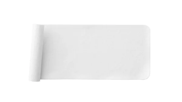 Étiquette Autocollante Papier Blanc Isolé Sur Fond Blanc — Photo