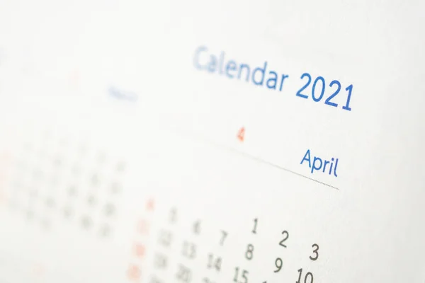 2021 Página Calendário Plano Fundo Planejamento Negócios Reunião Conceito — Fotografia de Stock