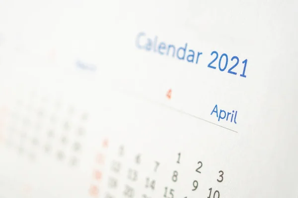 2021 Page Calendrier Contexte Planification Des Affaires Rendez Vous Concept — Photo