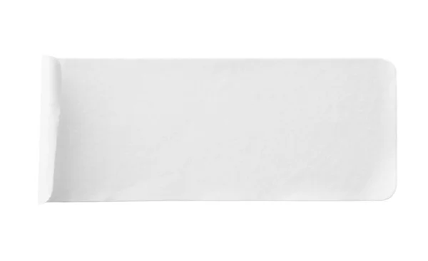 Label Stiker Kertas Putih Kosong Yang Diisolasi Pada Latar Belakang — Stok Foto