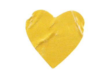 Beyaz arkaplanda kalp şekli etiketi izole edildi