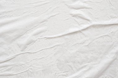 Boş beyaz buruşmuş ve buruşmuş kağıt poster dokusu arka planı