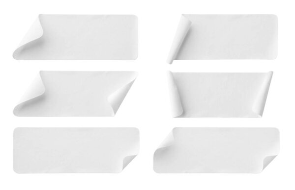 Коллекция этикеток на белом фоне