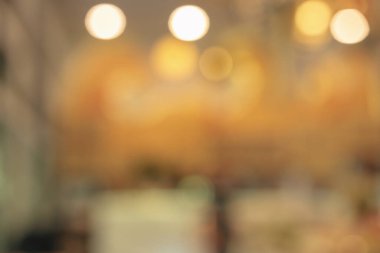 Kafe lokantasında soyut Bokeh ışıkları bulanık arka plan