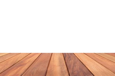 Montaj ürünü görüntülemek için beyaz arkaplanda boş tahta tablo izole edildi