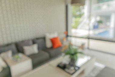 Oturma odasının içi bulanık arka plan