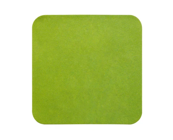 Простой Зеленый Квадратный Клей Этикетка Бумаги Наклейка Изолированы Белом Фоне — стоковое фото