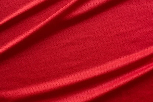 Spor Kıyafetleri Kumaş Futbol Forması Desen Üst Görünüm Kırmızı Renk — Stok fotoğraf
