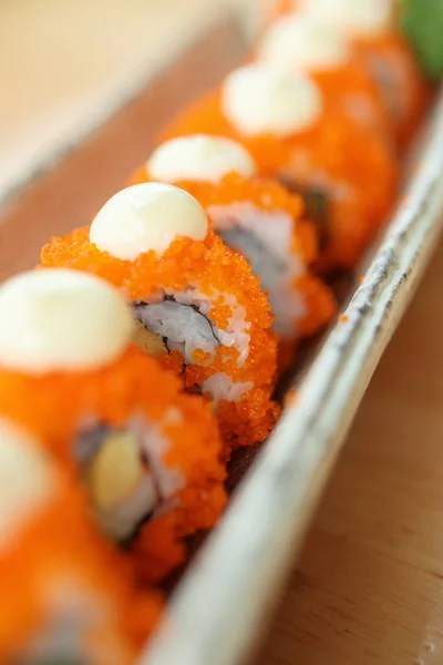 Sushi California Maki Gulung Menutup — Stok Foto