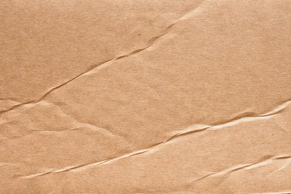 Brown Crumpled Cardboard Paper Texture Background — Stock Photo, Image