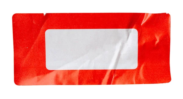 Наклейка Красной Бумаги Белом Фоне — стоковое фото