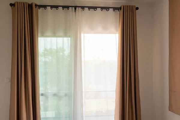 Vorhang Fenster Innendekoration Wohnzimmer — Stockfoto