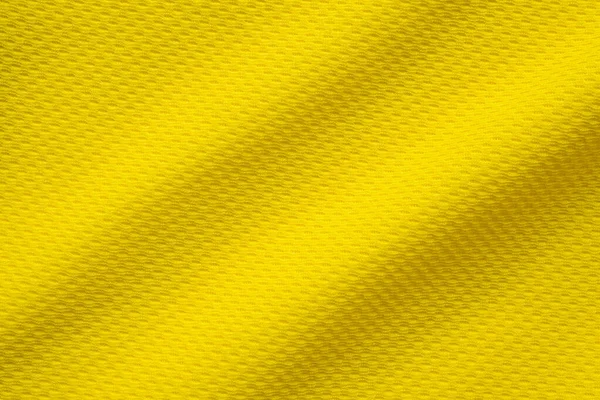Žluté Sportovní Oblečení Tkaniny Fotbalové Tričko Jersey Textury Zblízka — Stock fotografie